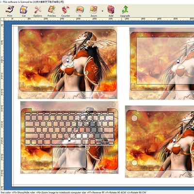 Máquina protectora de pantalla de piel para computadora portátil de tamaño personalizado con software de diseño de calcomanías