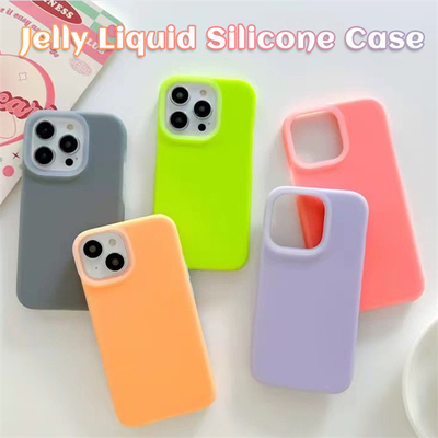Contraportada a prueba de choques móvil Jelly Liquid Silicone Case del teléfono celular para Iphone/14 FAVORABLE max 14/14PRO/13/13PRO