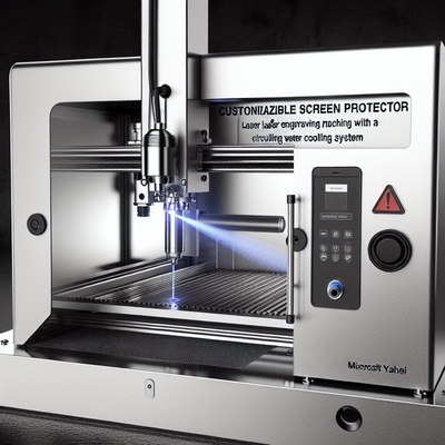 Máquina de grabado láser de protector de pantalla personalizable con refrigeración por agua circulante
